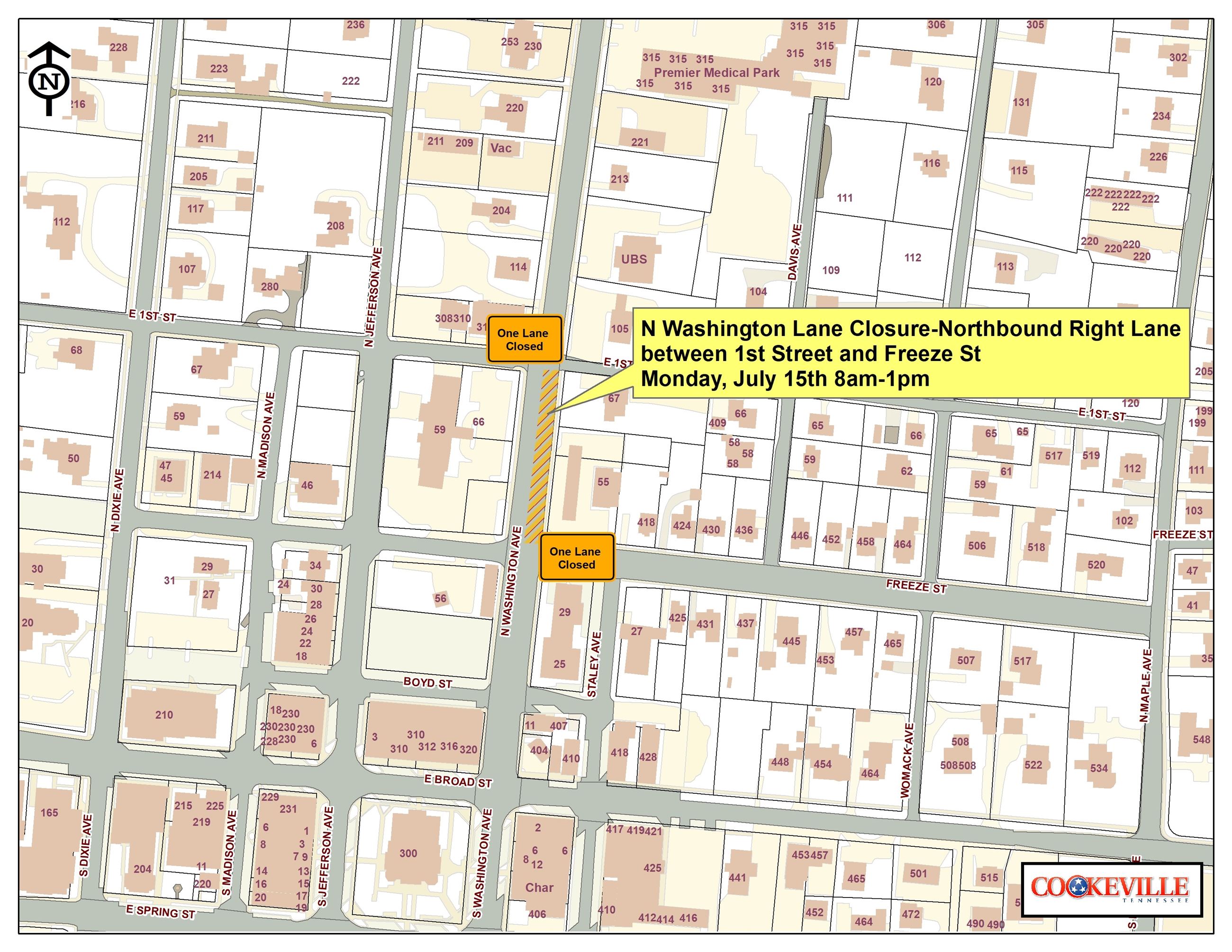 Road Closed Map_North Washington_July 15th 2019