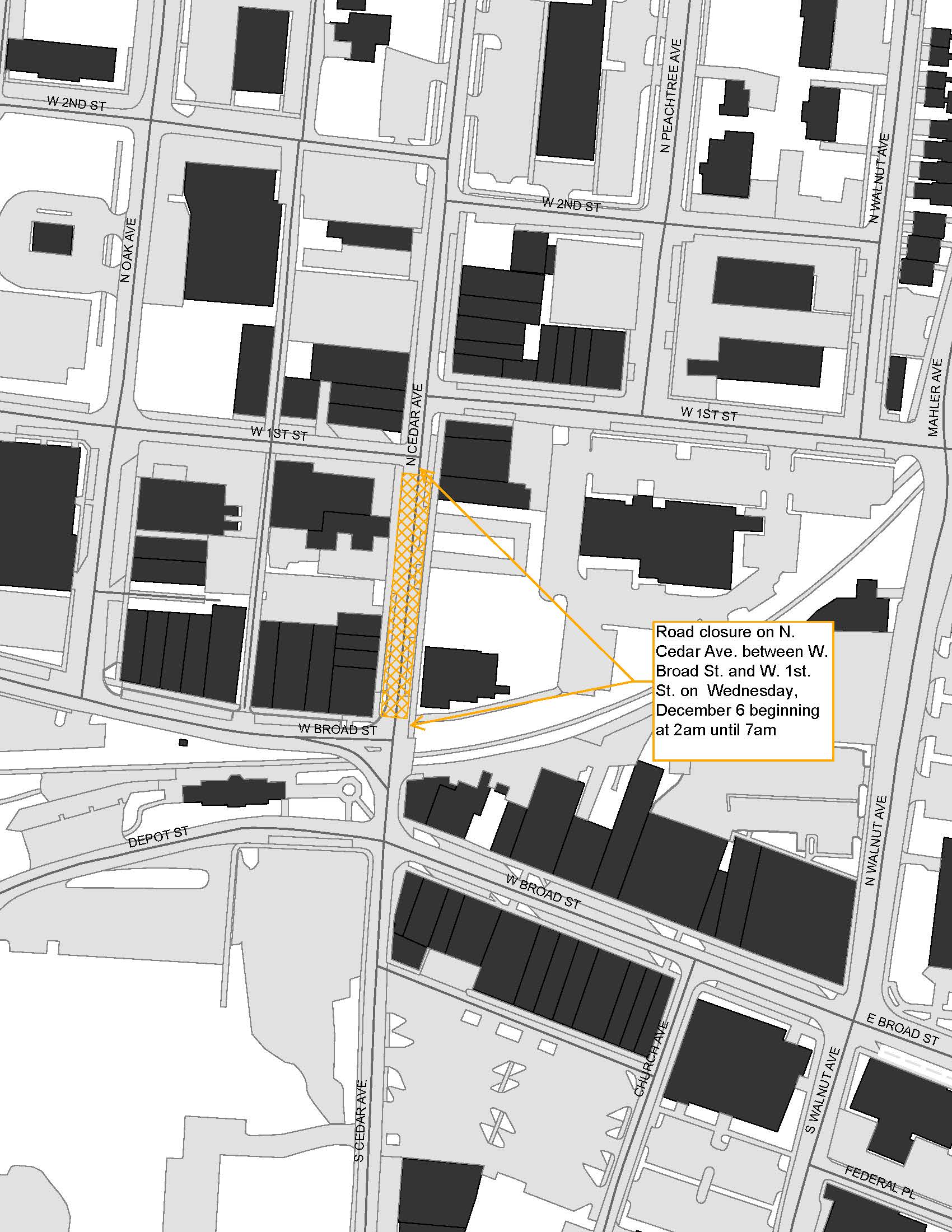 N Cedar Road Closure