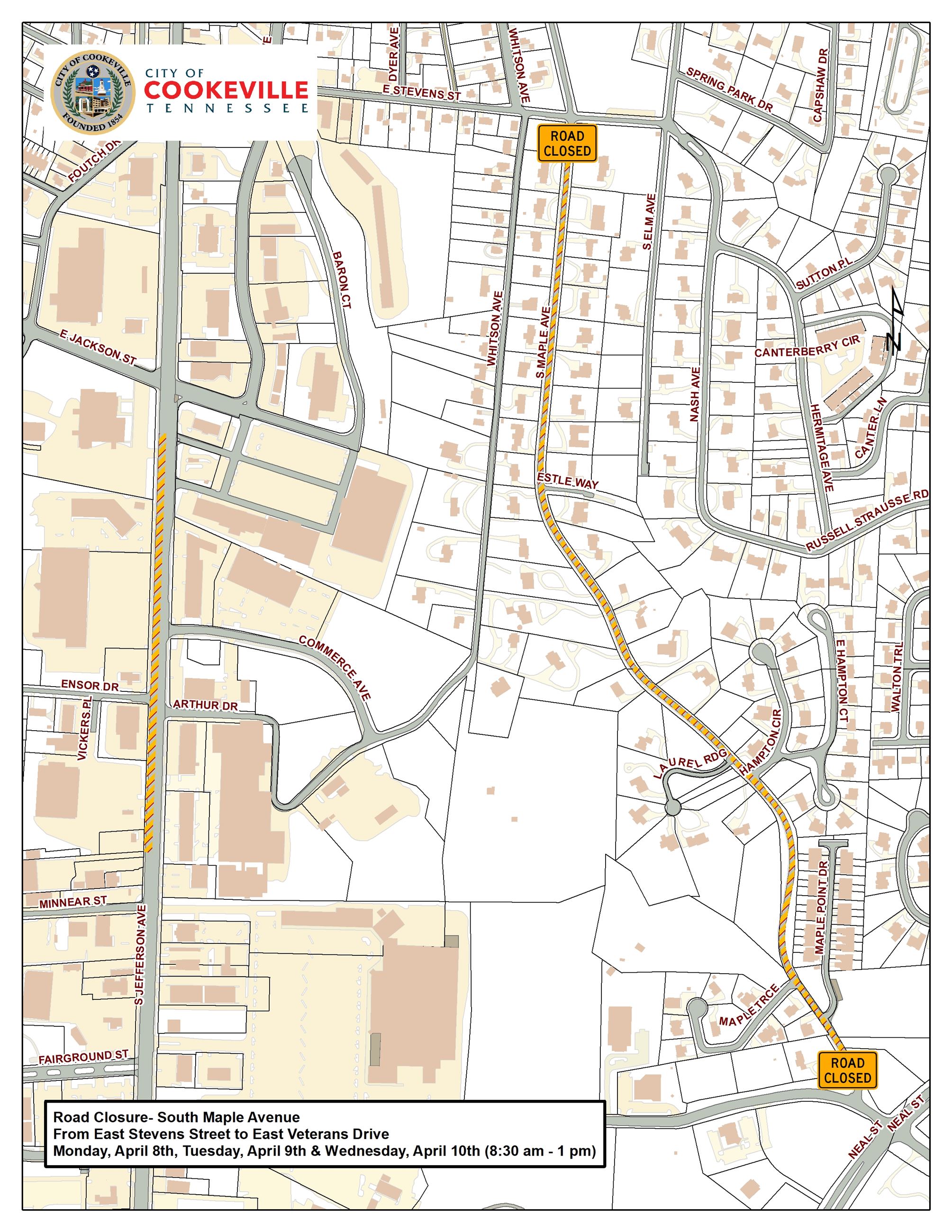 Road Closed Map- S Maple Ave (2)