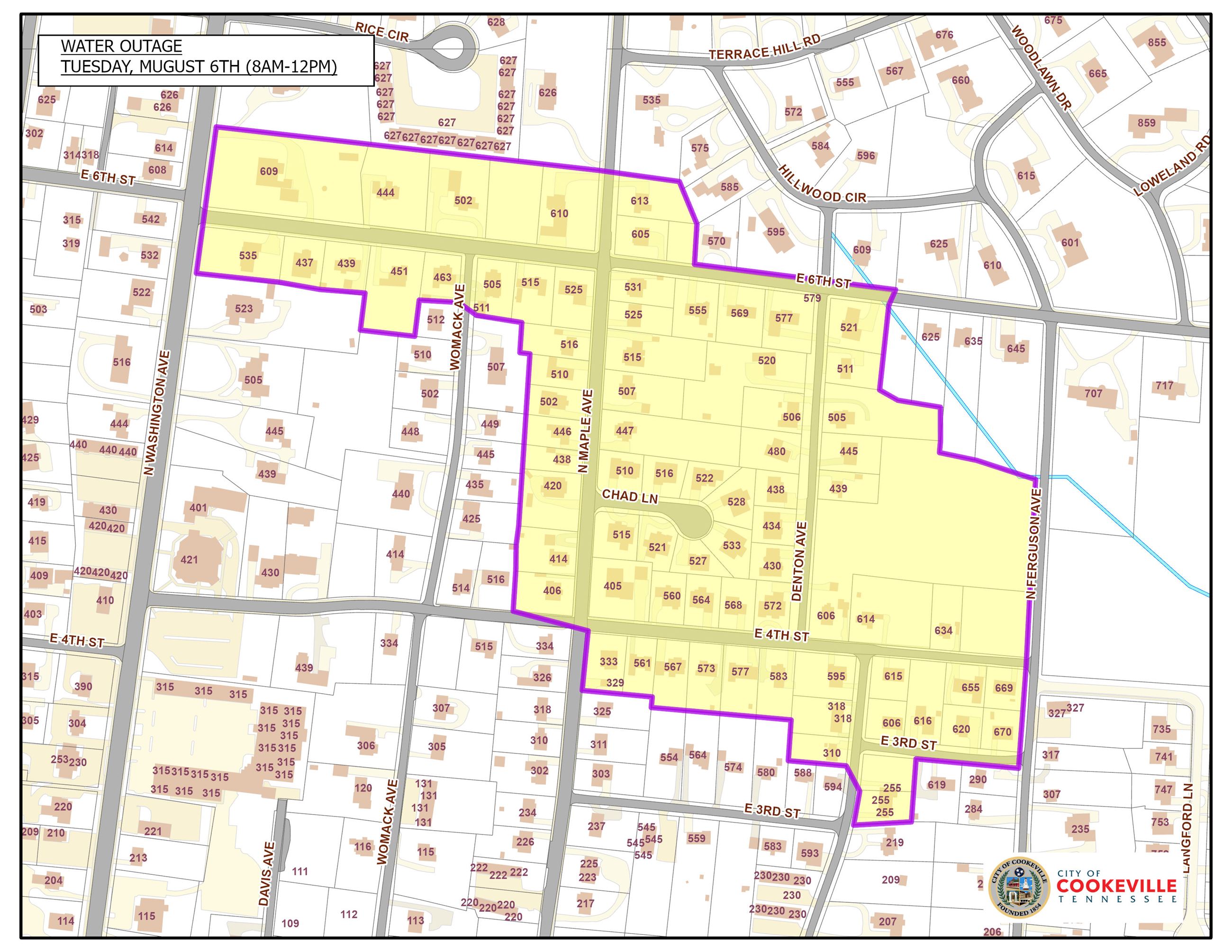 North Maple Ave Water Shutoff