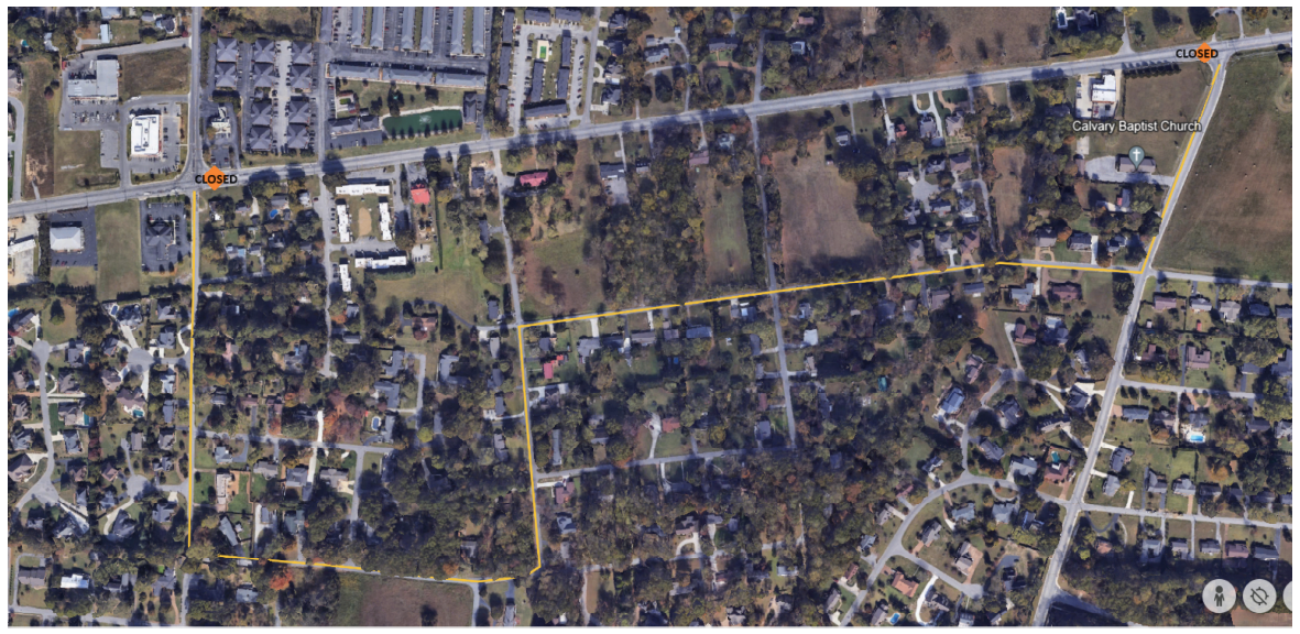 East 10th Street Detour for Overnight Closure