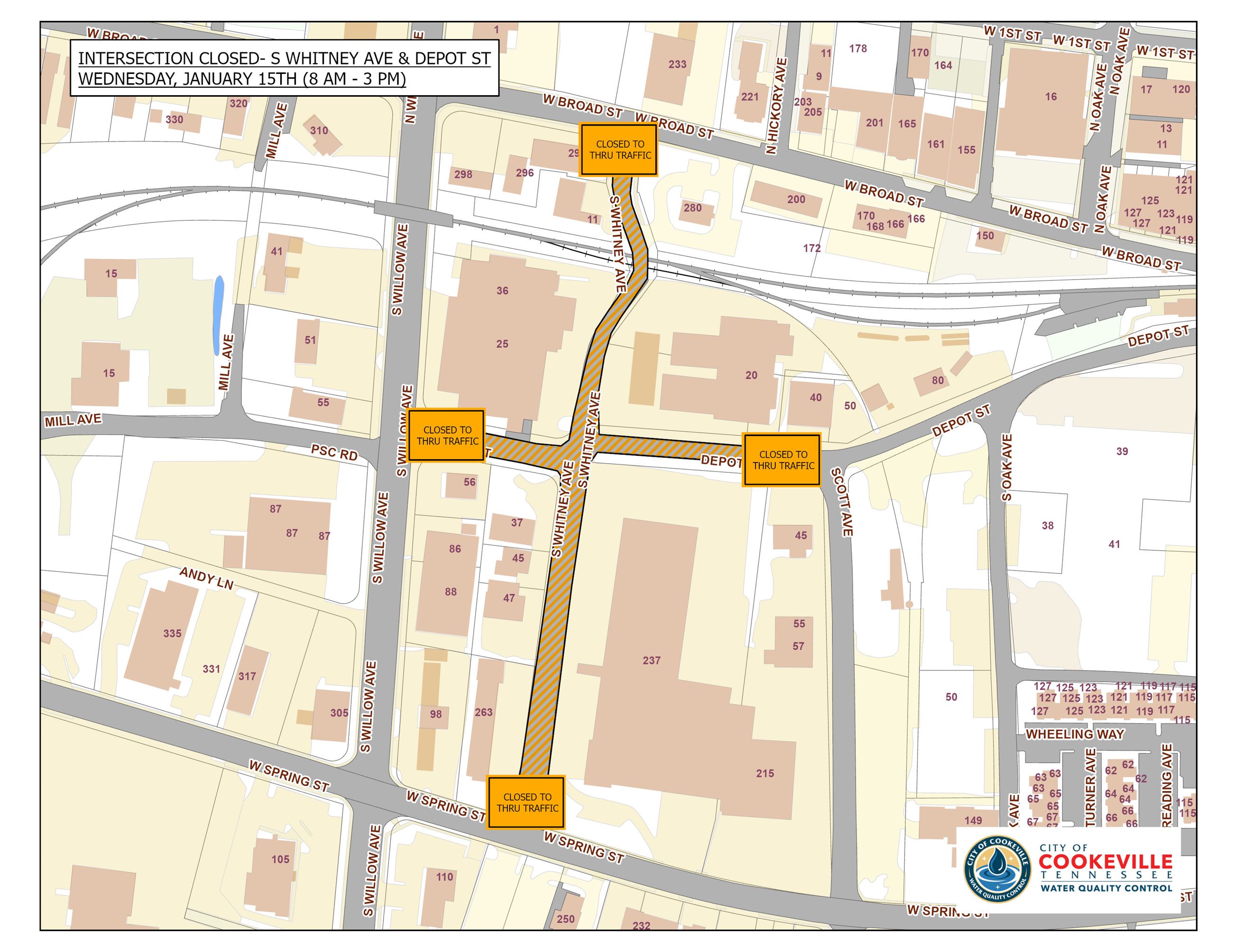 INTERSECTION CLOSED- JAN 15TH