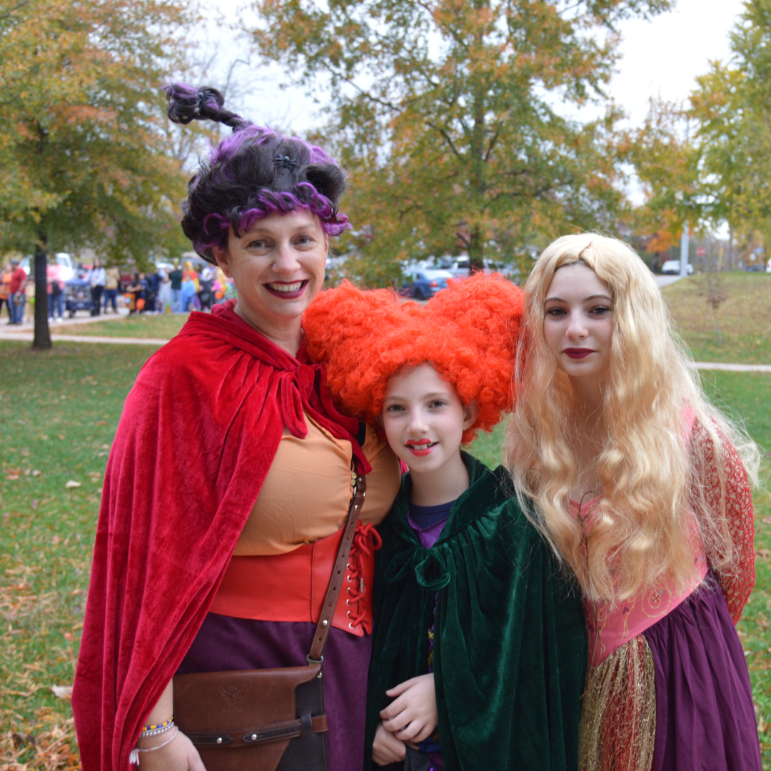 family in halloween costumes 