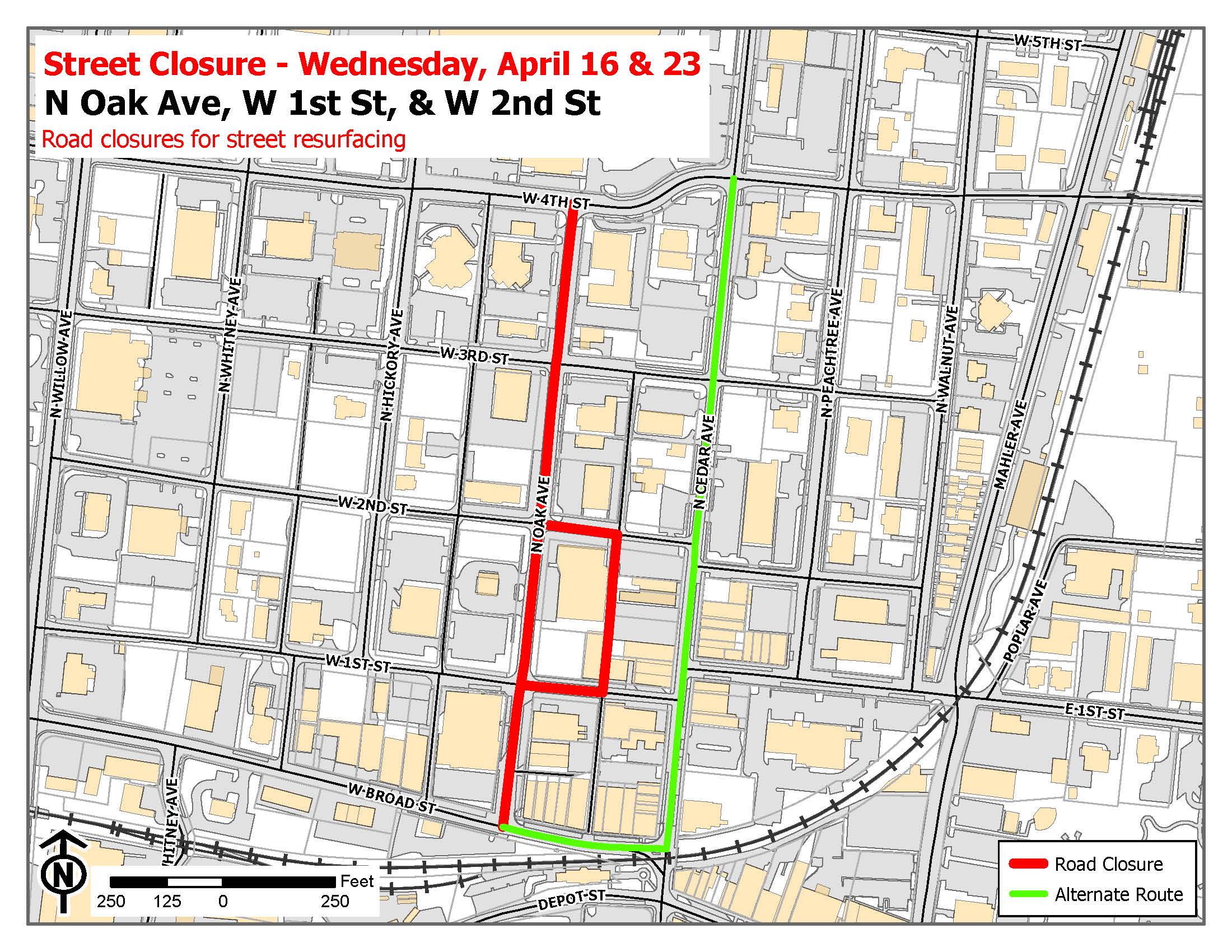 Street Closure N Oak 41623